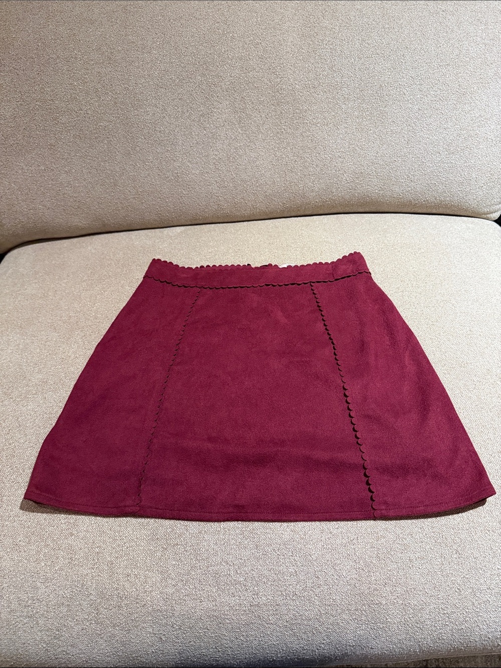 Mi-Ami Burgundy A-Line Mini Skirt